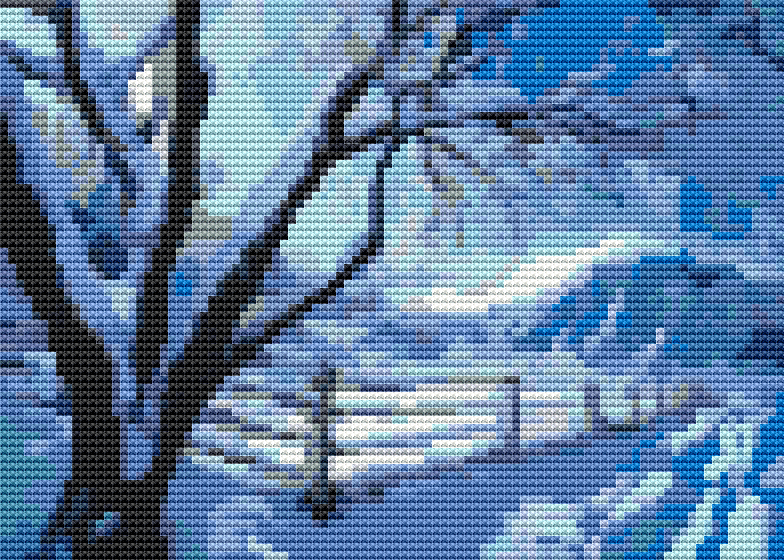 Wintry Day Mini Cross Stitch Kit - Mini Cross Stitch Kit - The Art of Stitch