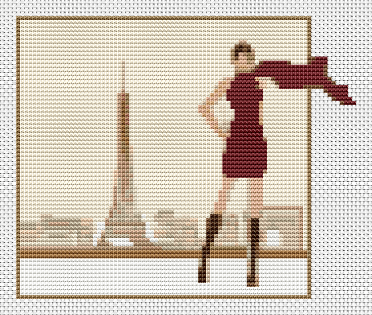 In Paris Mini Cross Stitch Pattern by The Art of Stitch