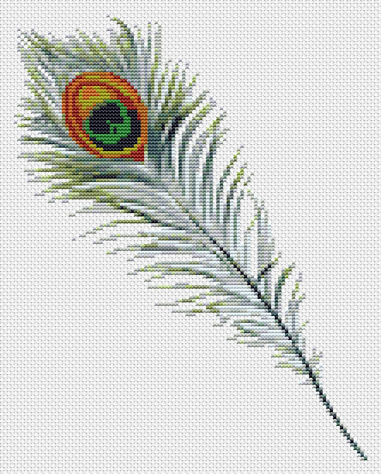 Peacock Feather Mini Cross Stitch Pattern - Mini Cross Stitch Pattern - The Art of Stitch