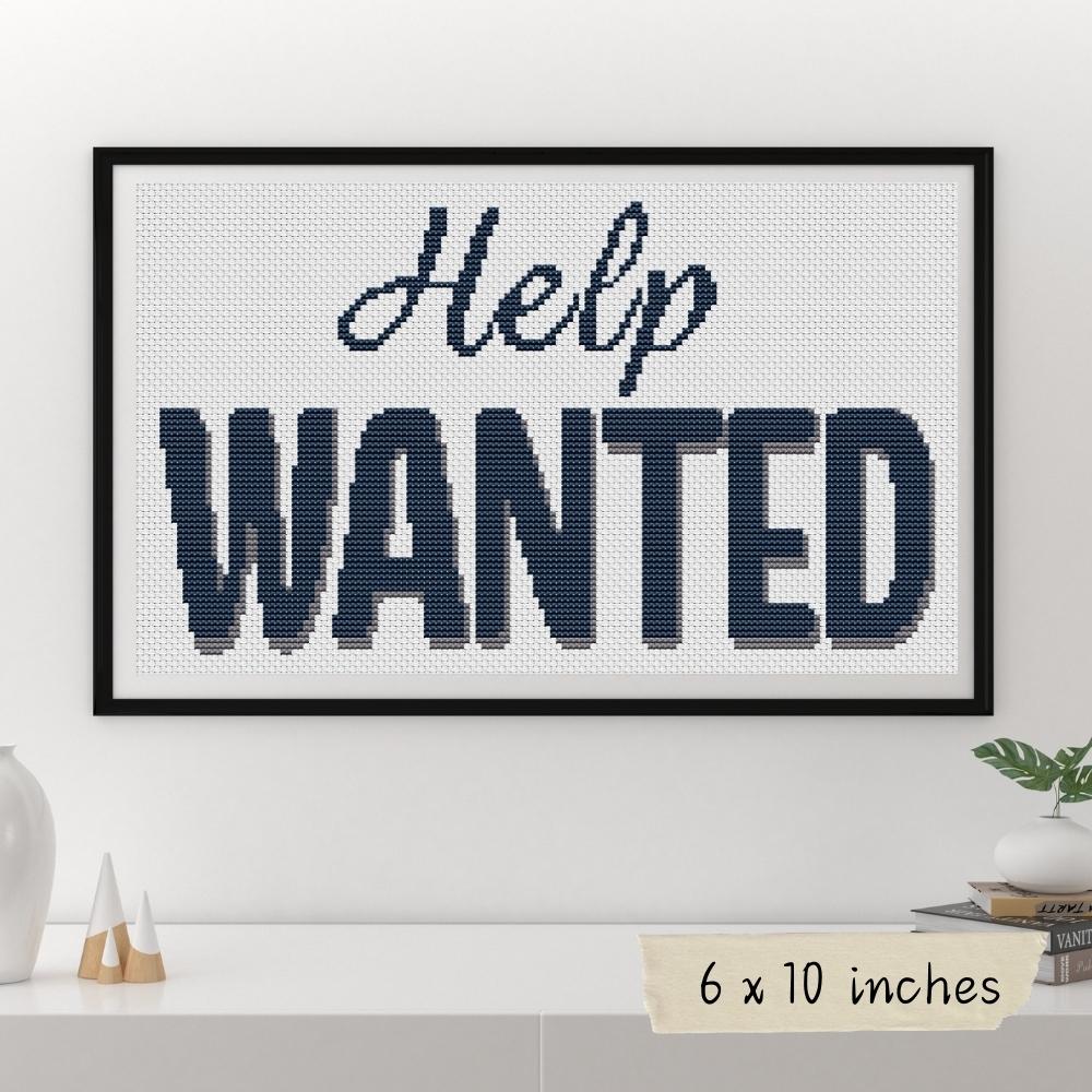 Help Wanted Mini Cross Stitch Pattern