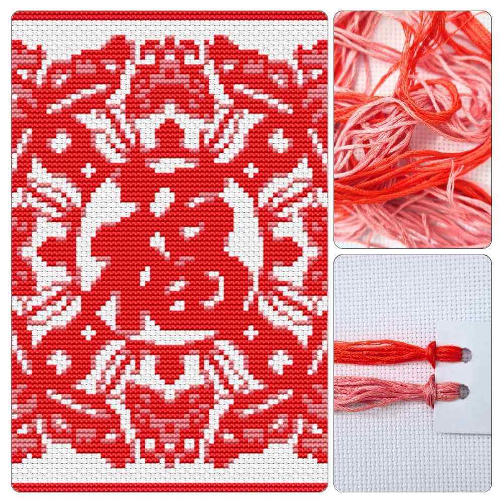Luck, Peace and Good Fortune Mini Cross Stitch Kit