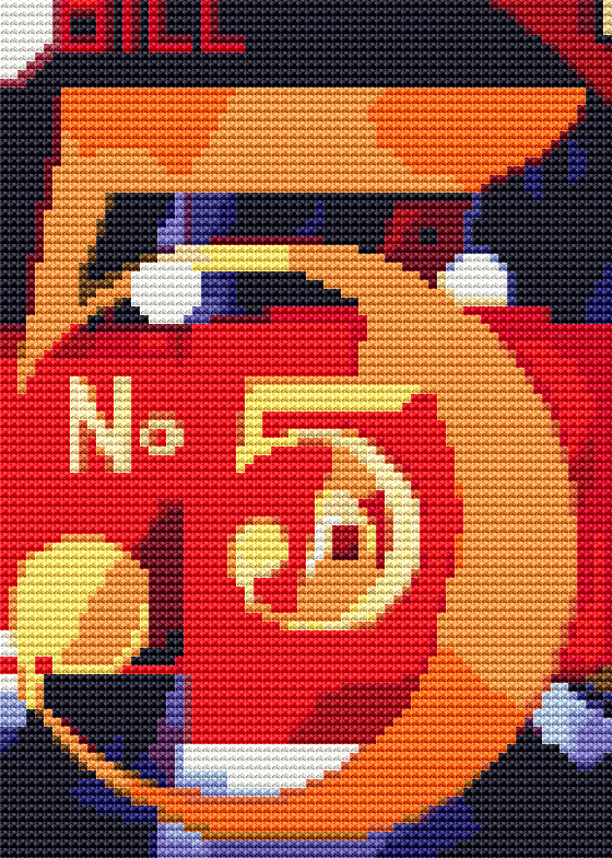 A Figure 5 in Gold Mini Cross Stitch Pattern by Charles Demuth