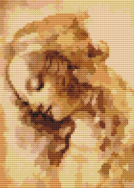 A Woman's Head Mini Cross Stitch Pattern by Leonardo da Vinci
