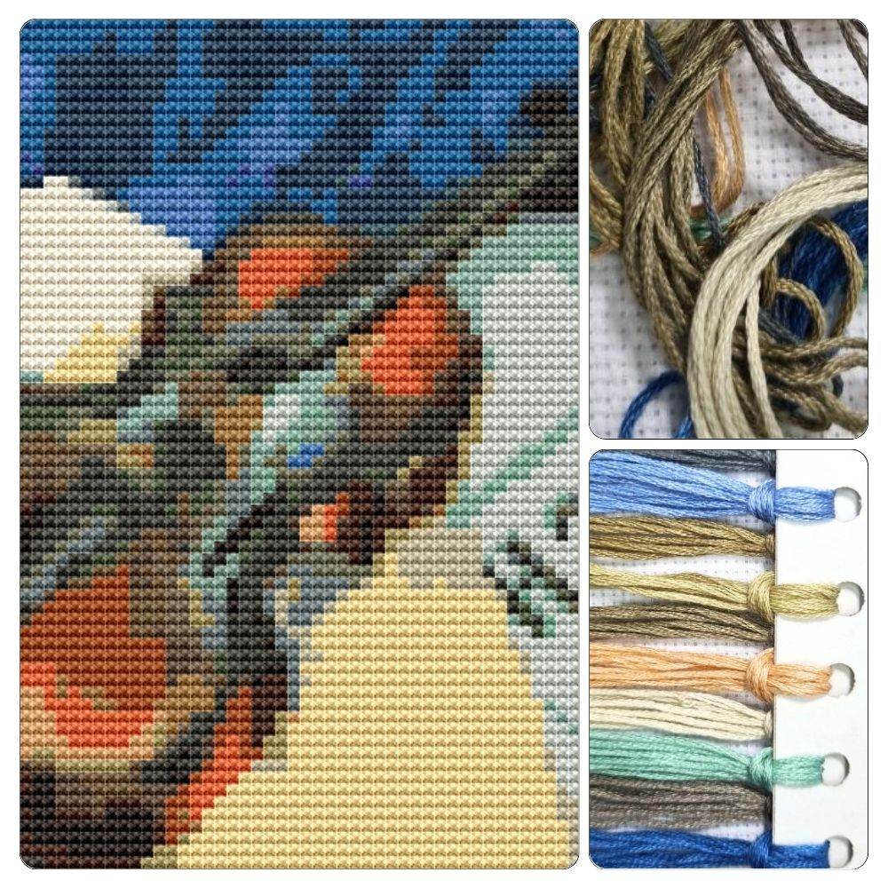 A Still Life With Violin Mini Cross Stitch Kit by Kuzma Petrov Vodkin