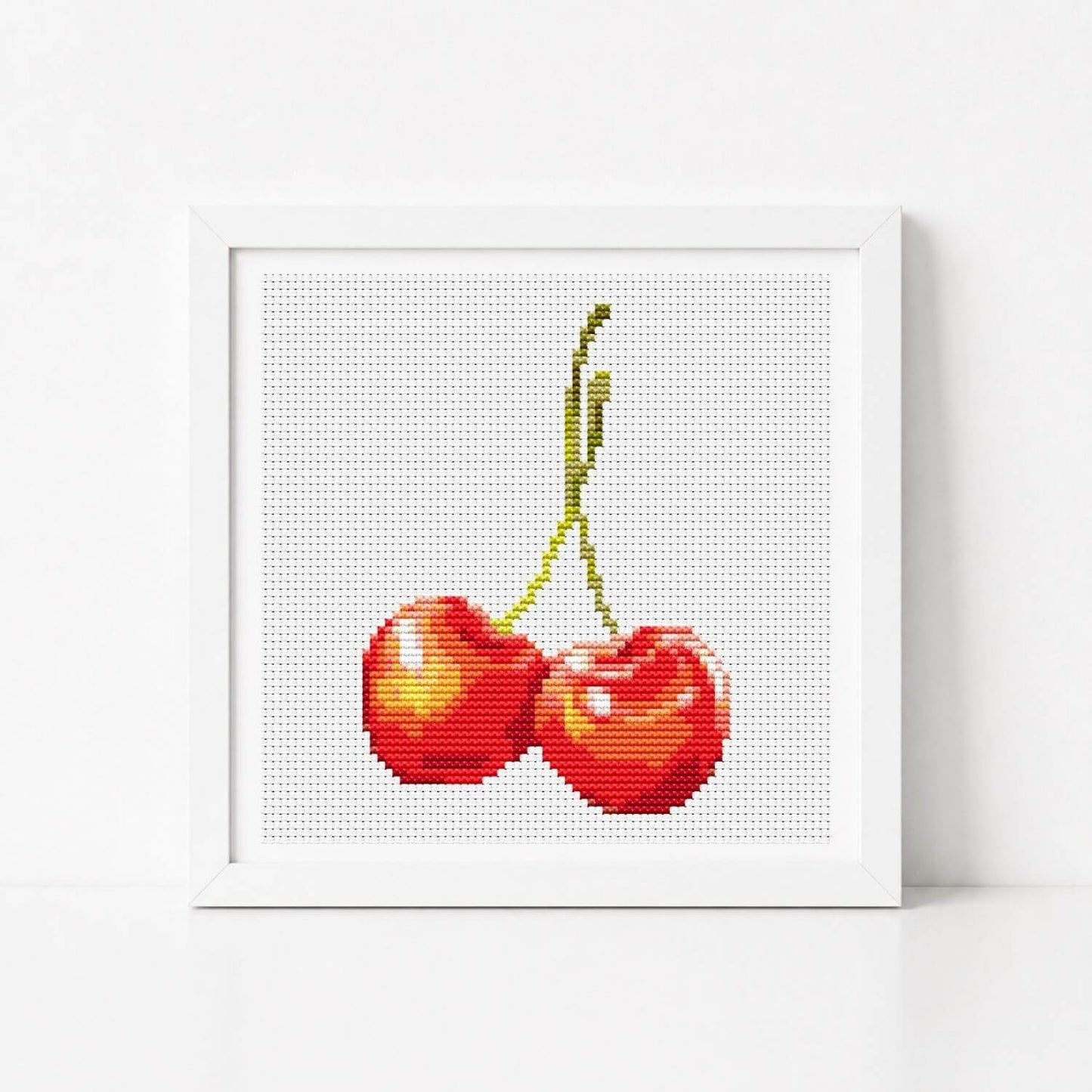 Fruit Series: Strawberry, Persimmon & Cherries Mini Cross Stitch Pattern - Mini Cross Stitch Pattern - The Art of Stitch