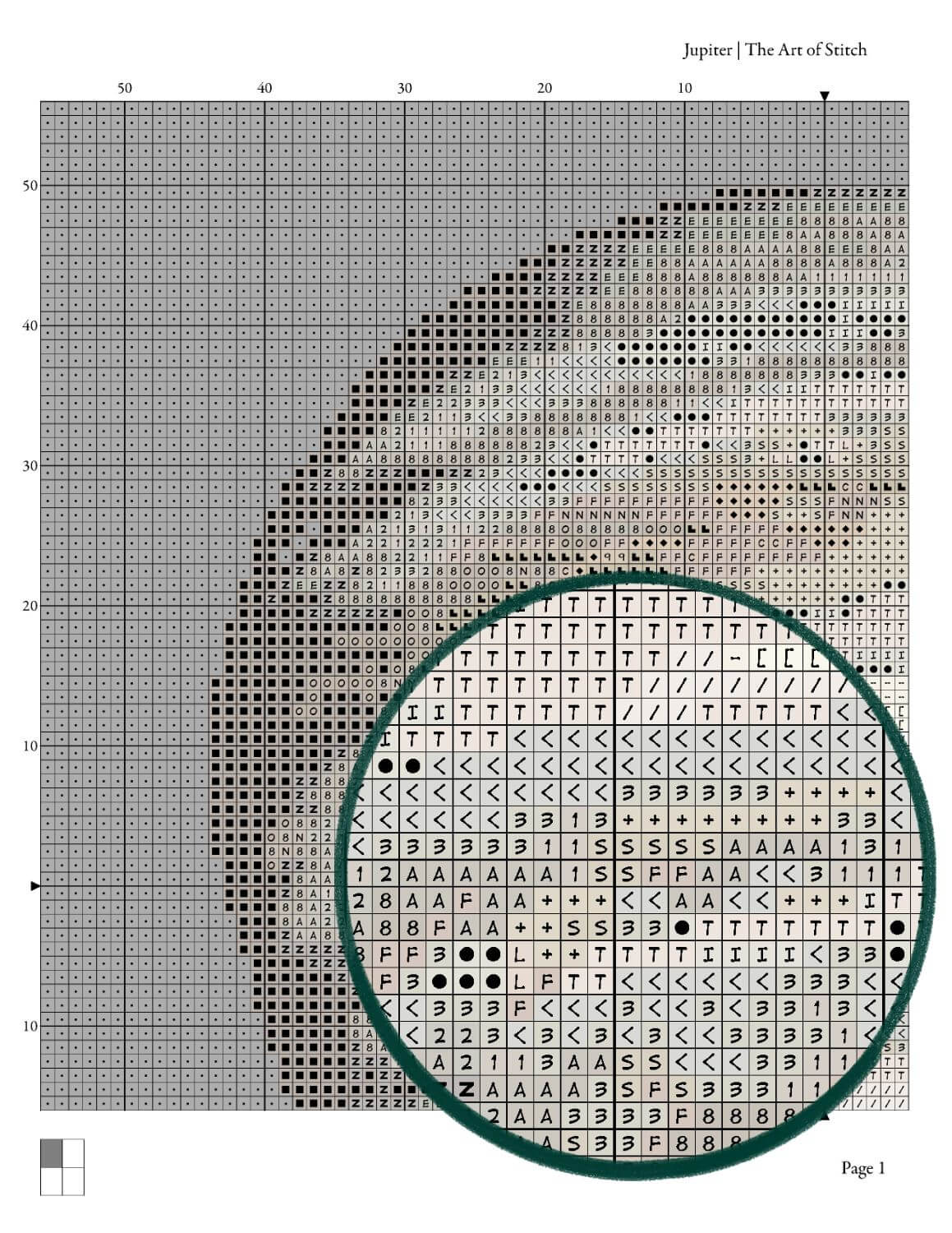 Jupiter Cross Stitch Pattern - Mini Cross Stitch Pattern - The Art of Stitch