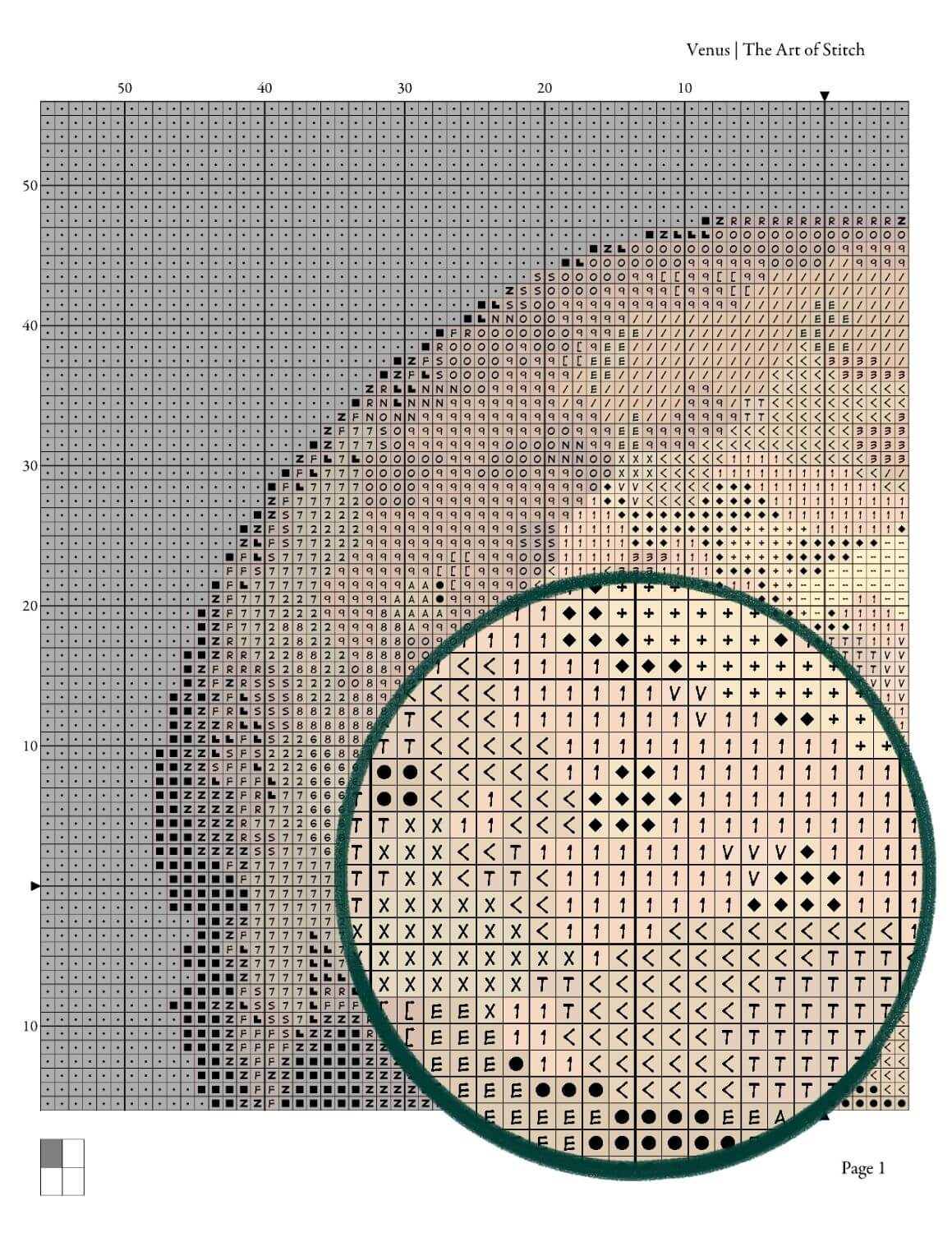 Venus Cross Stitch Pattern - Mini Cross Stitch Pattern - The Art of Stitch