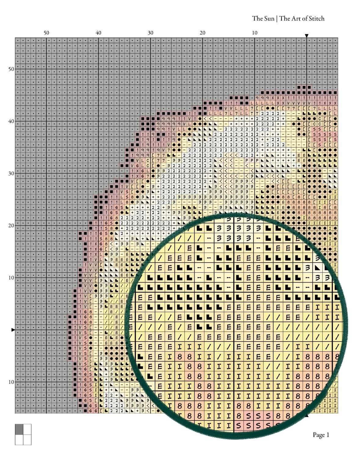 The Sun Cross Stitch Pattern - Mini Cross Stitch Pattern - The Art of Stitch