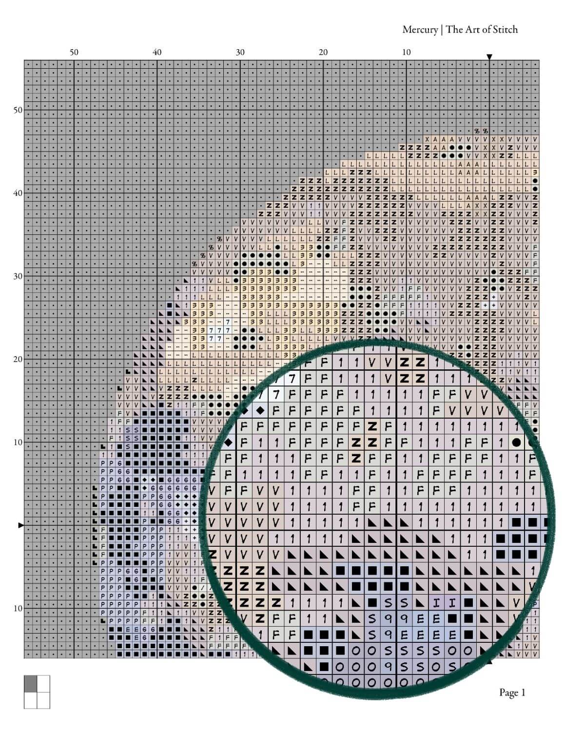Mercury Cross Stitch Pattern - Mini Cross Stitch Pattern - The Art of Stitch