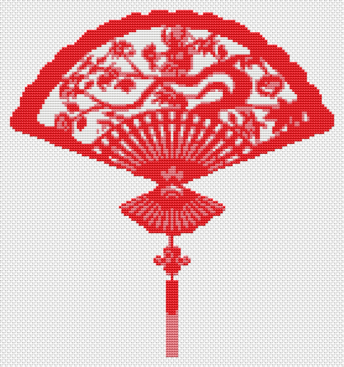 Oriental Fan Mini Cross Stitch Pattern by The Art of Stitch