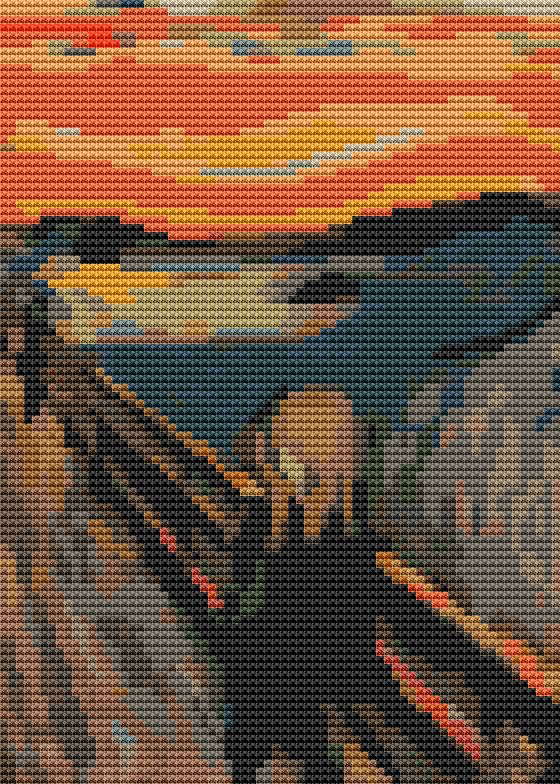 The Scream Mini Cross Stitch Pattern by Edvard Munch
