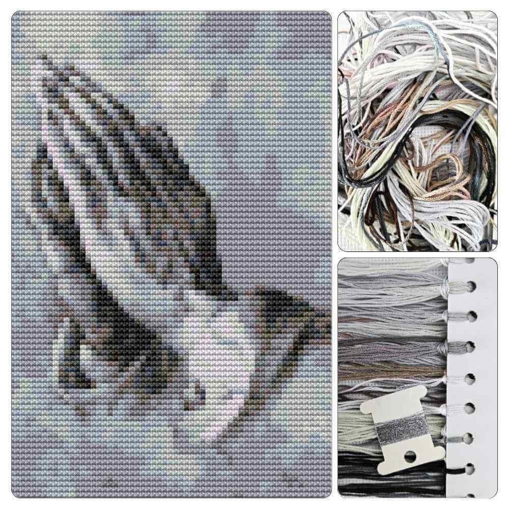 Praying Hands Mini Cross Stitch Kit