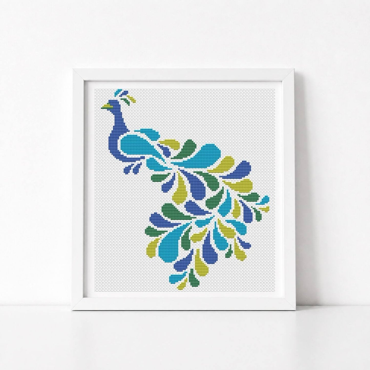 Abstract Peacock Cross Stitch Kit - Mini Cross Stitch Kit - The Art of Stitch