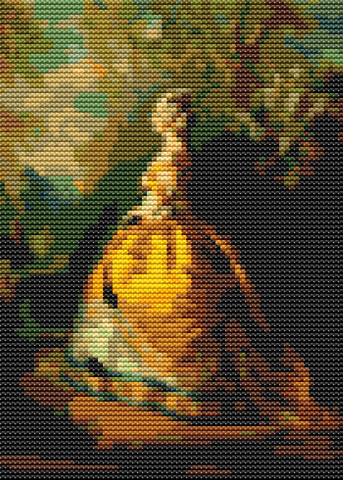 The Empress Eugénie Mini Cross Stitch Pattern by Franz Xaver Winterhalter