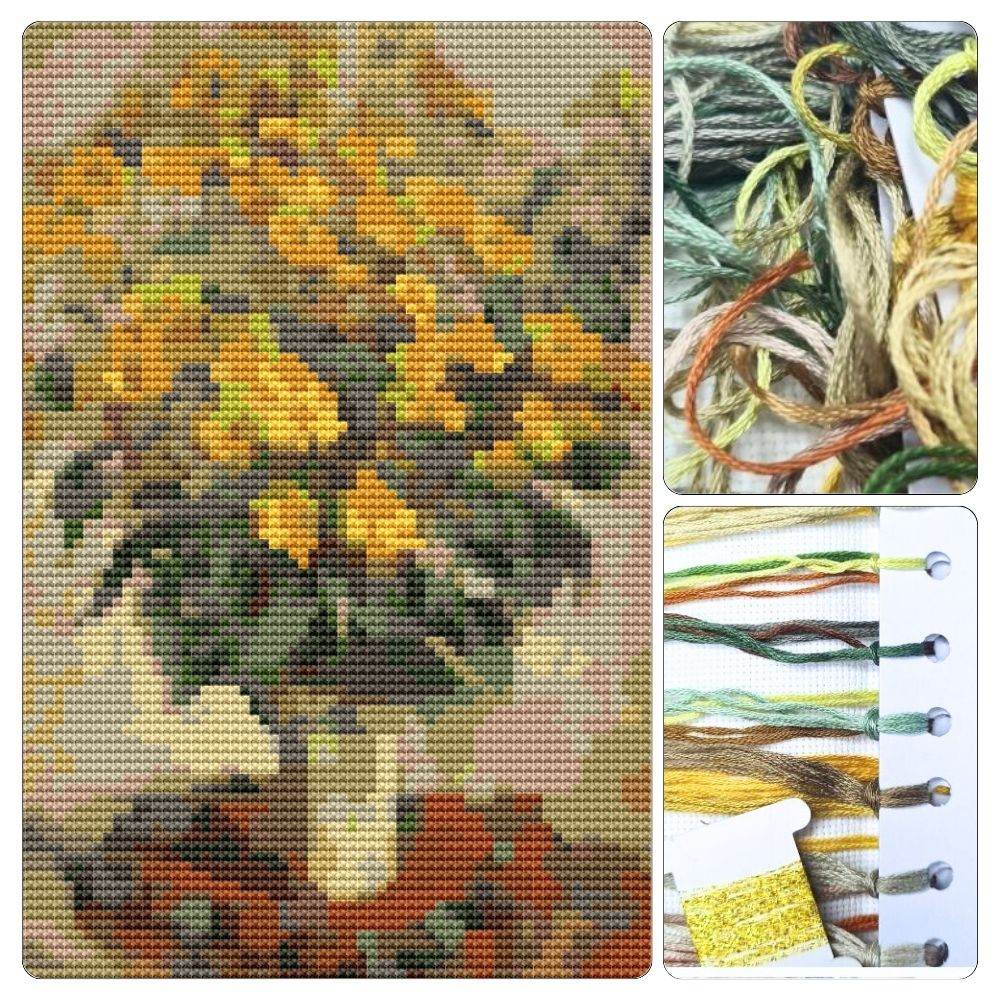 Jerusalem Artichokes Mini Cross Stitch Kit by Claude Monet