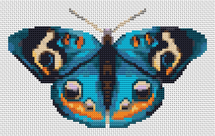 The Blue Butterfly Mini Cross Stitch Pattern by The Art of Stitch