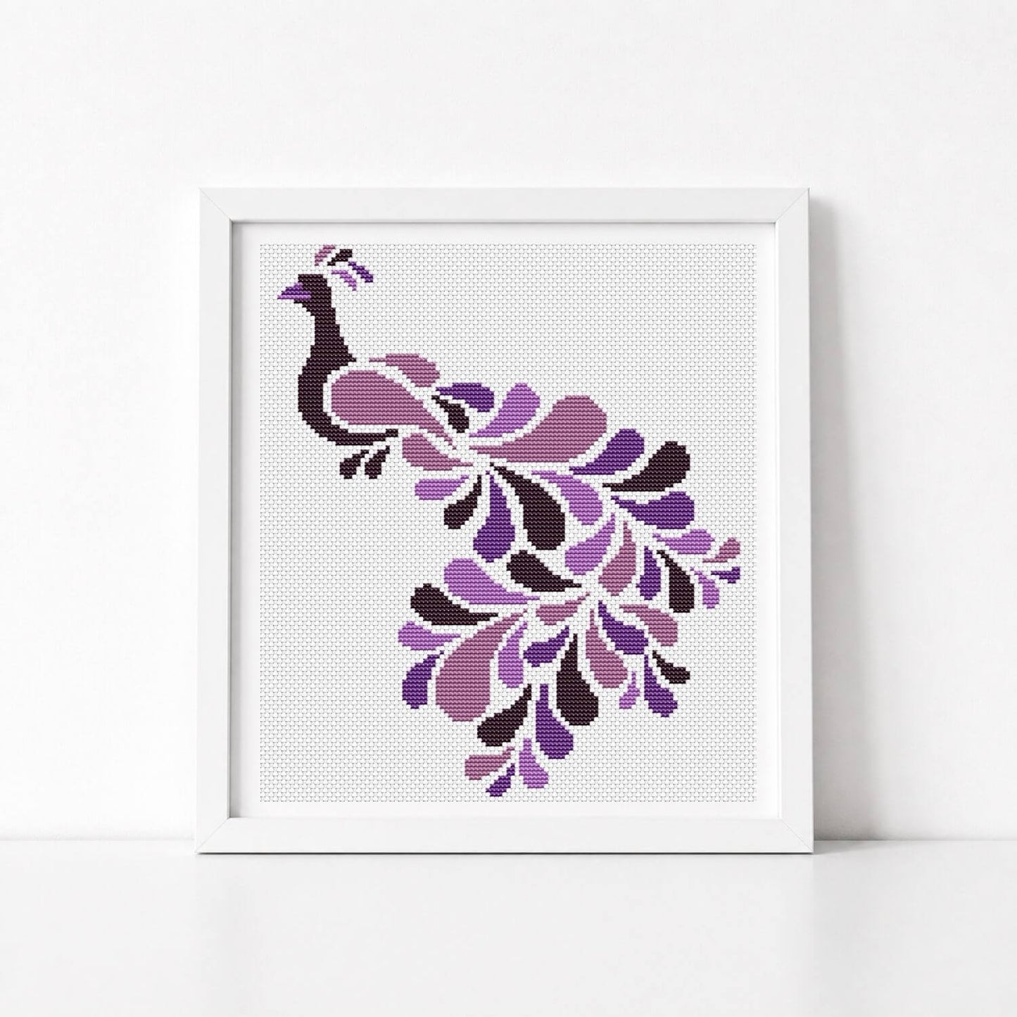 Abstract Peacock in Purple Cross Stitch Kit - Mini Cross Stitch Kit - The Art of Stitch