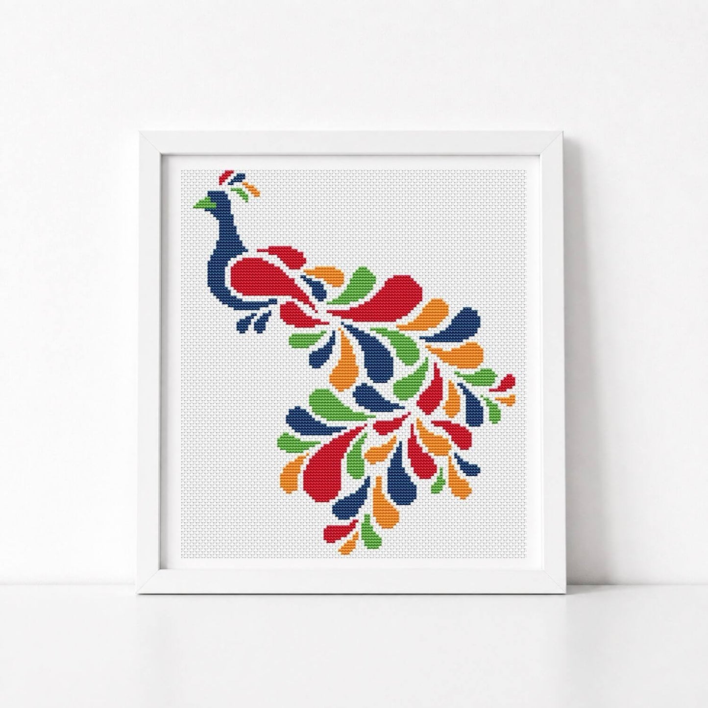 Abstract Peacock in Rainbow Cross Stitch Kit - Mini Cross Stitch Kit - The Art of Stitch