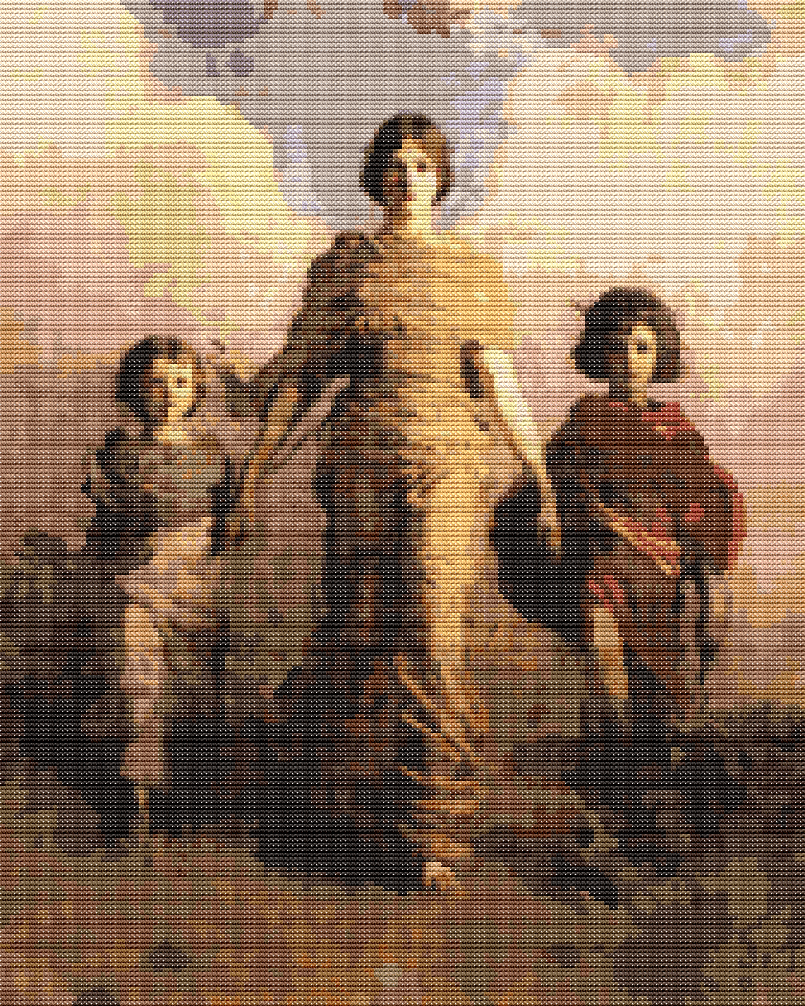 A Virgin Cross Stitch Pattern by Abbott Handerson Thayer