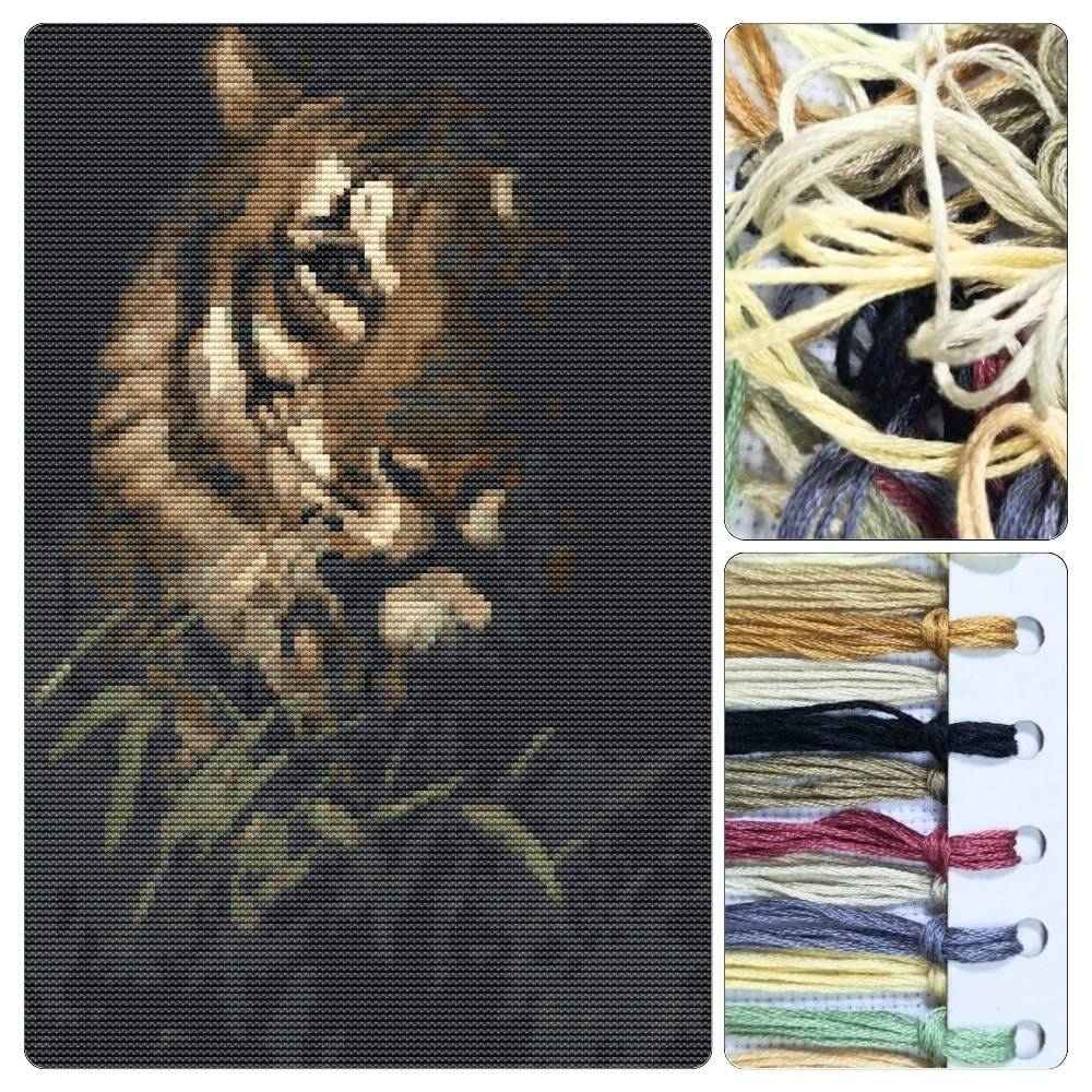 Tiger's Head Cross Stitch Kit