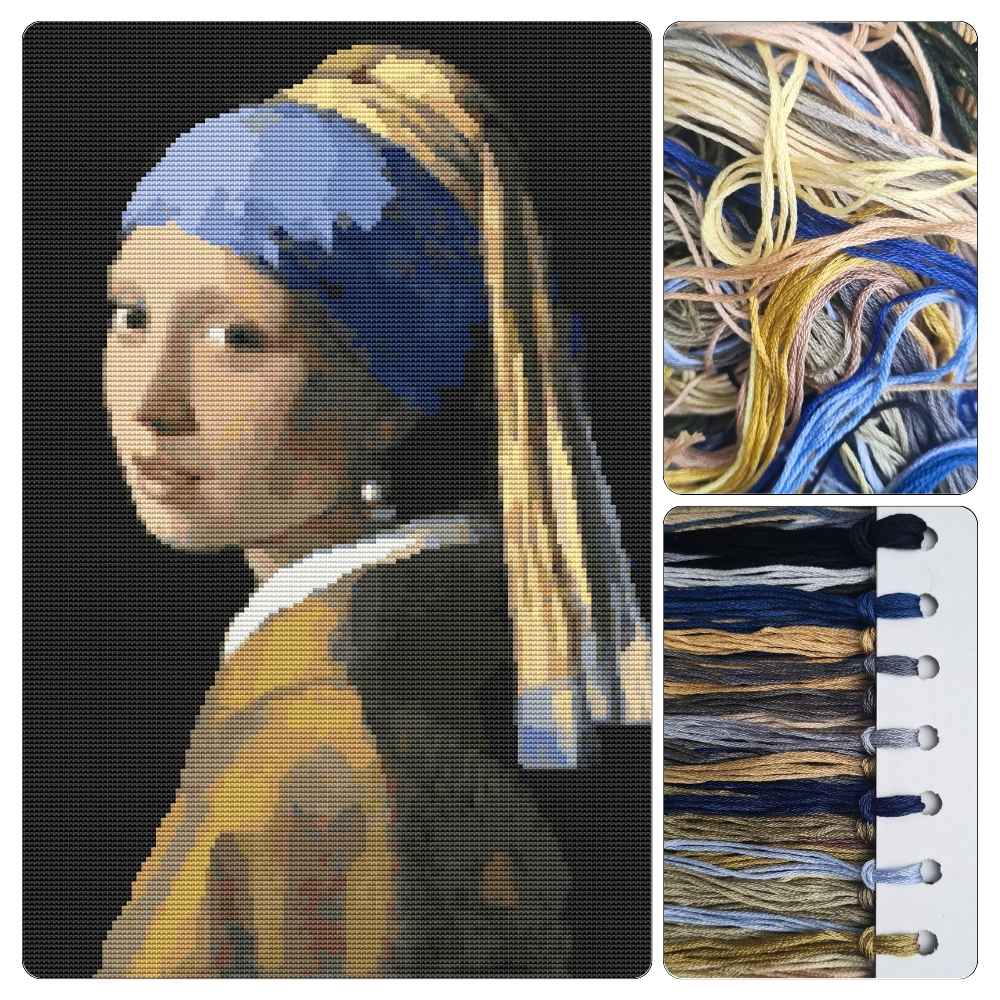 The Girl with the Pearl Earring Cross Stitch Kit