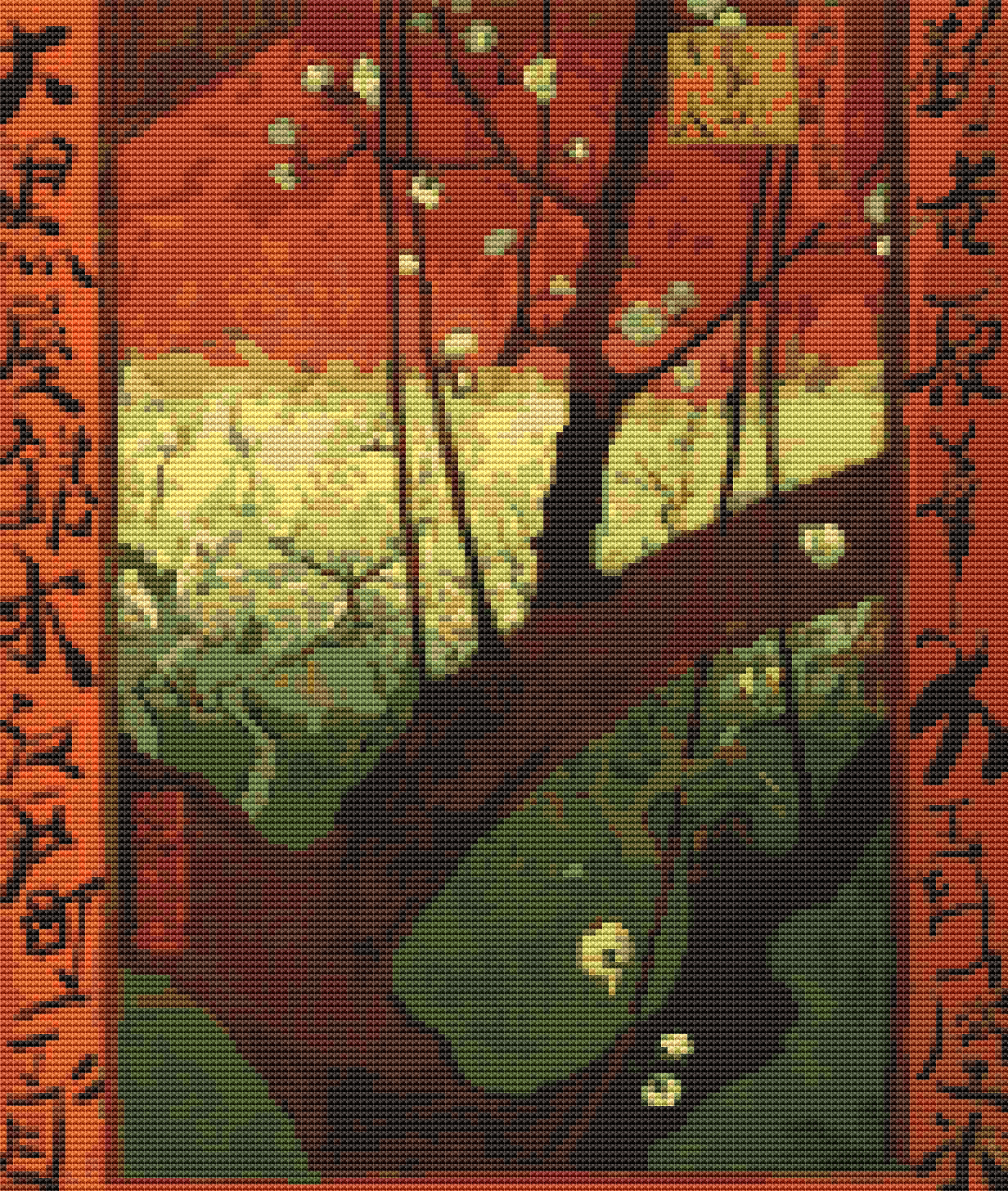 Japonaiserie after Hiroshige Cross Stitch Kit by Vincent Van Gogh