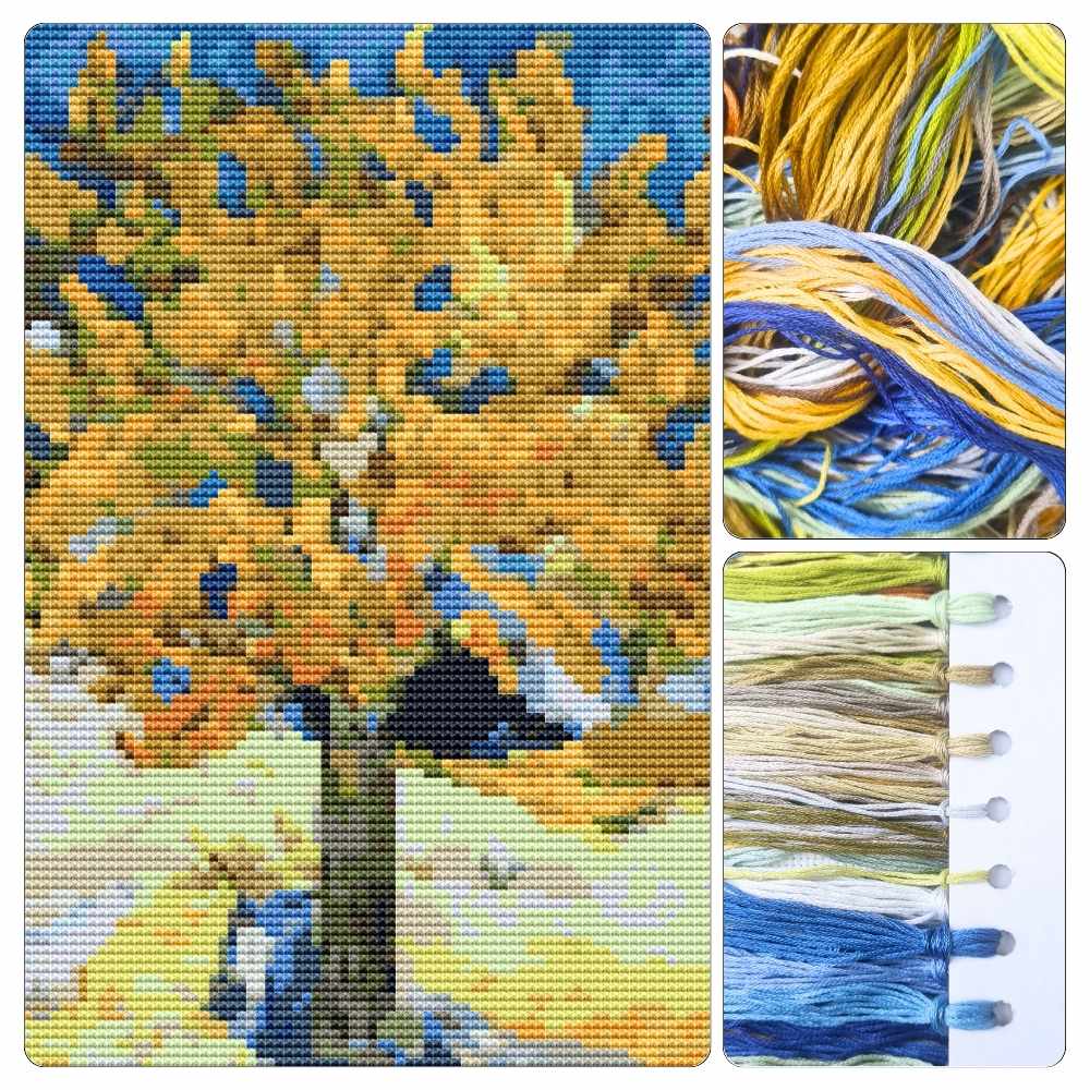 The Mulberry Tree Cross Stitch Kit - Premium Cross Stitch Kit - Vincent Van Gogh