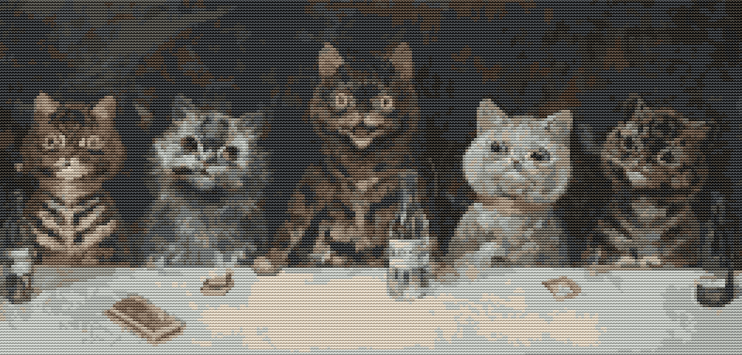 The Bachelor Party Cross Stitch Kit by Louis Wain