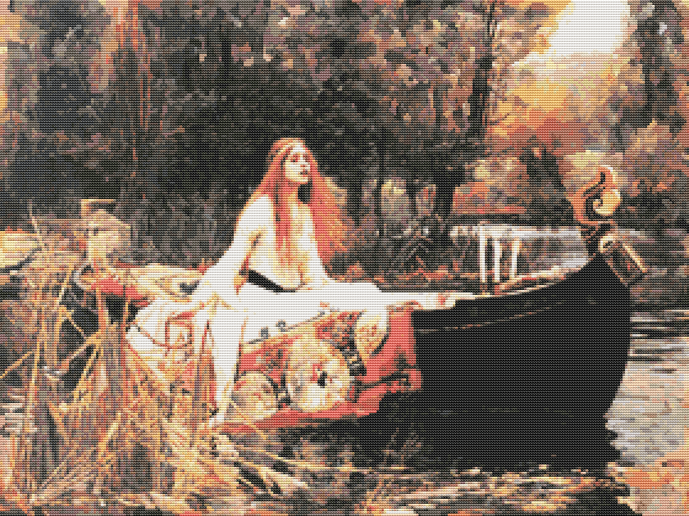 The Lady of Shalott Cross Stitch Pattern by John William Waterhouse