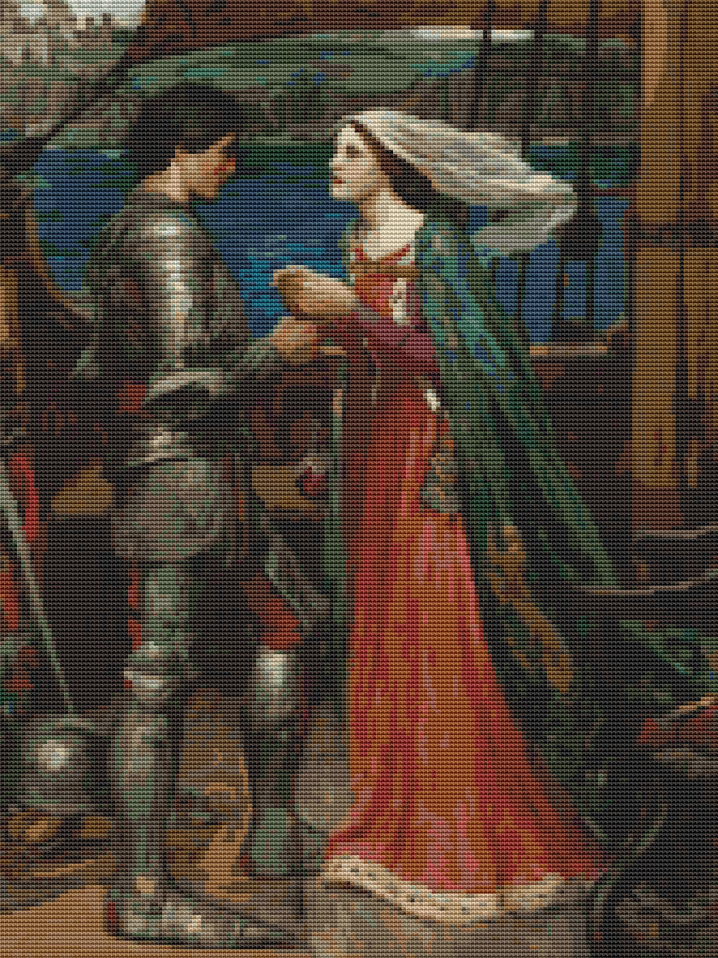 Tristan and Isolde Cross Stitch Pattern by John William Waterhouse