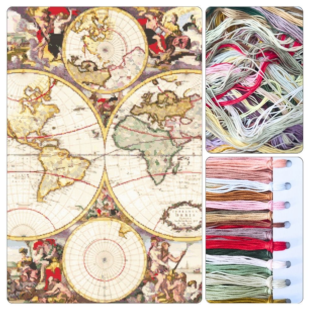 Nova Orbis Tabula Cross Stitch Kit - Premium Cross Stitch Kit - Frederick de Witt