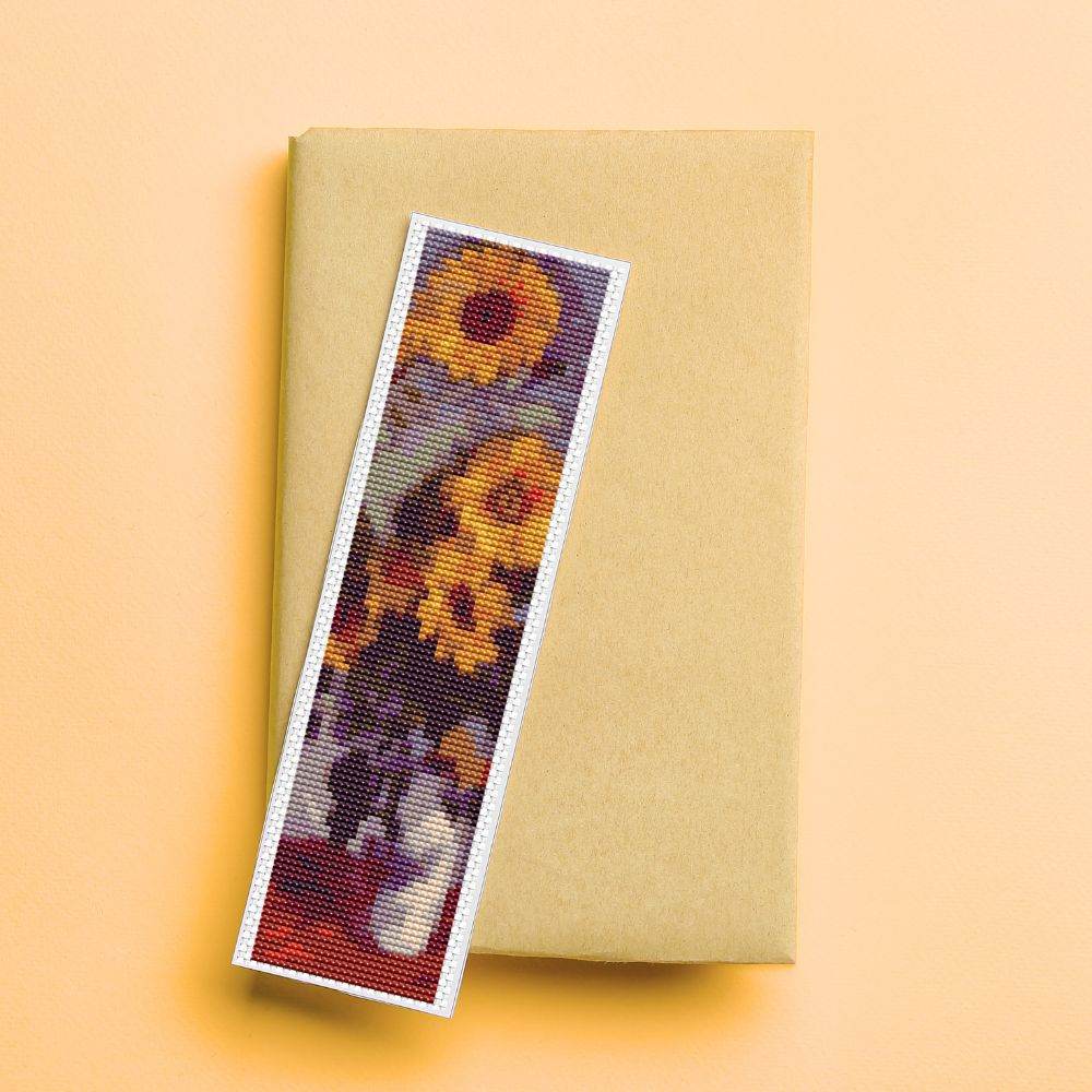 Sunflowers Bookmark Cross Stitch Pattern by Claude Monet