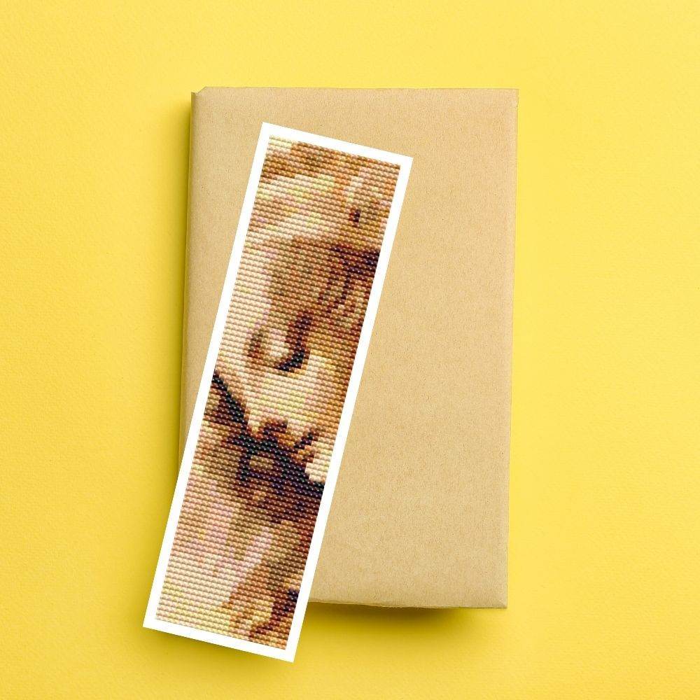 A Woman's Head Bookmark Cross Stitch Pattern by Leonardo da Vinci