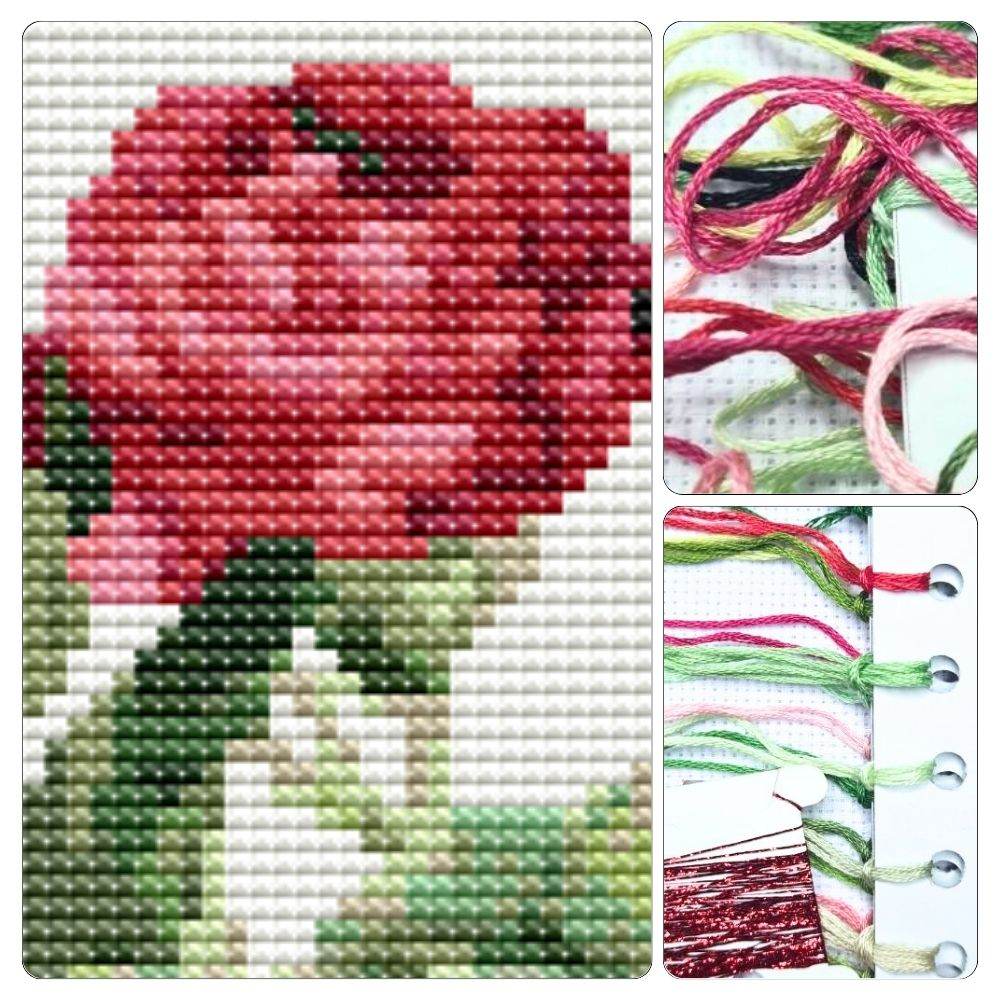 Rosa Gallica Pontiana Bookmark Cross Stitch Kit - The Art of Cross Stitch