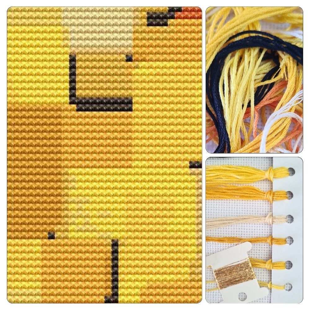 Characters in Yellow Bookmark Cross Stitch Kit