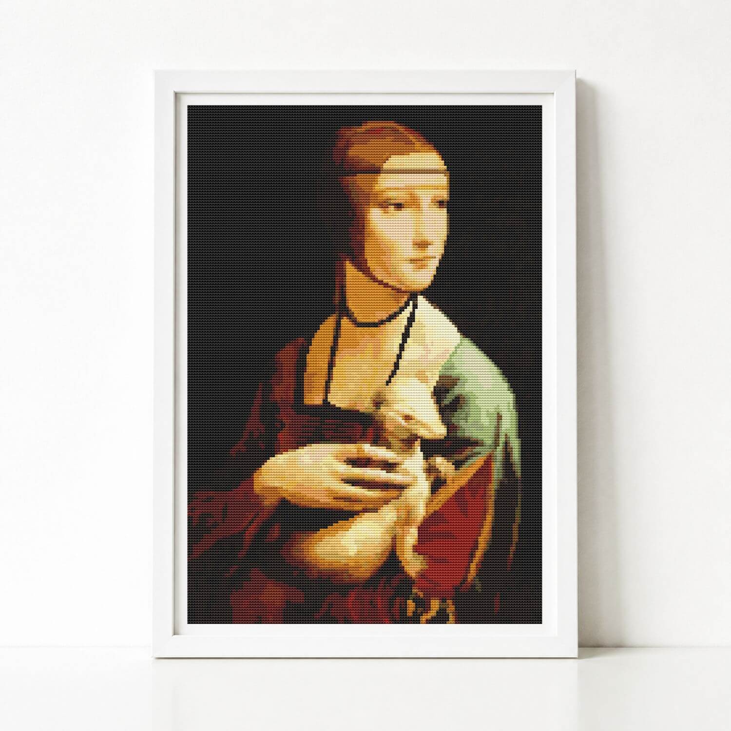 Lady with an Ermine Cross Stitch Pattern by Leonardo da Vinci | Classic Art