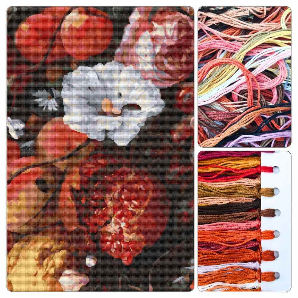 Festoon of Fruit and Flowers Cross Stitch Kit