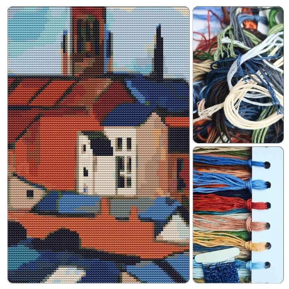 St. Mary's with Houses and Chimney Cross Stitch Kit