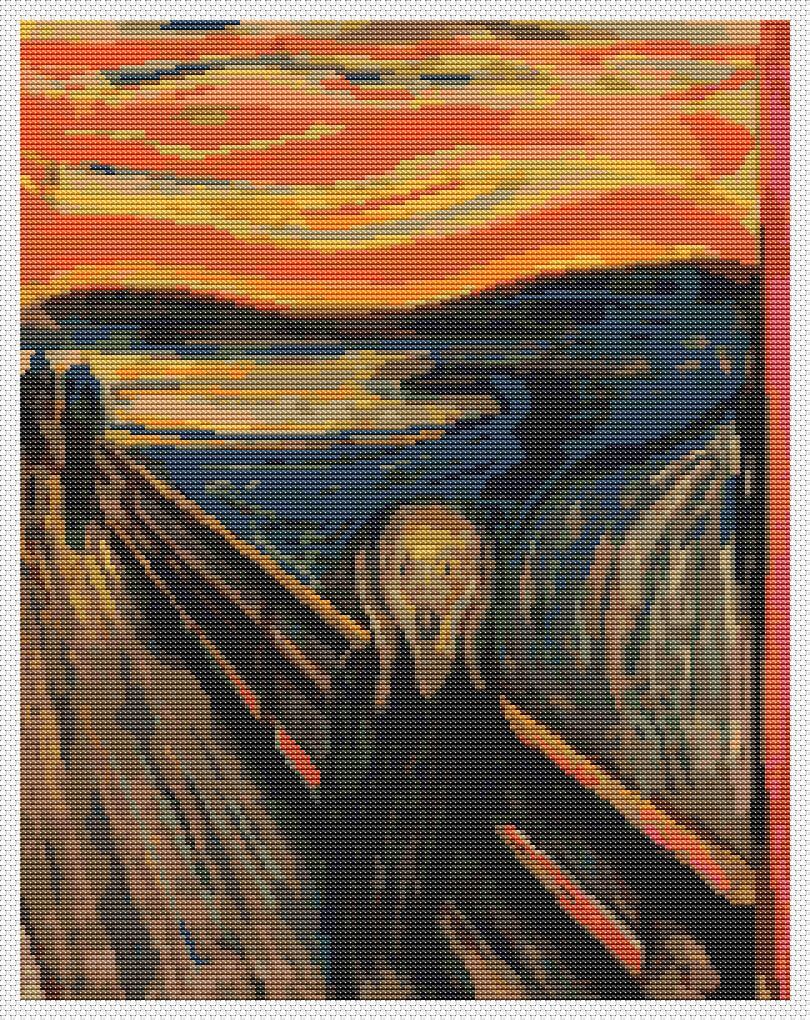 The Scream Cross Stitch Pattern