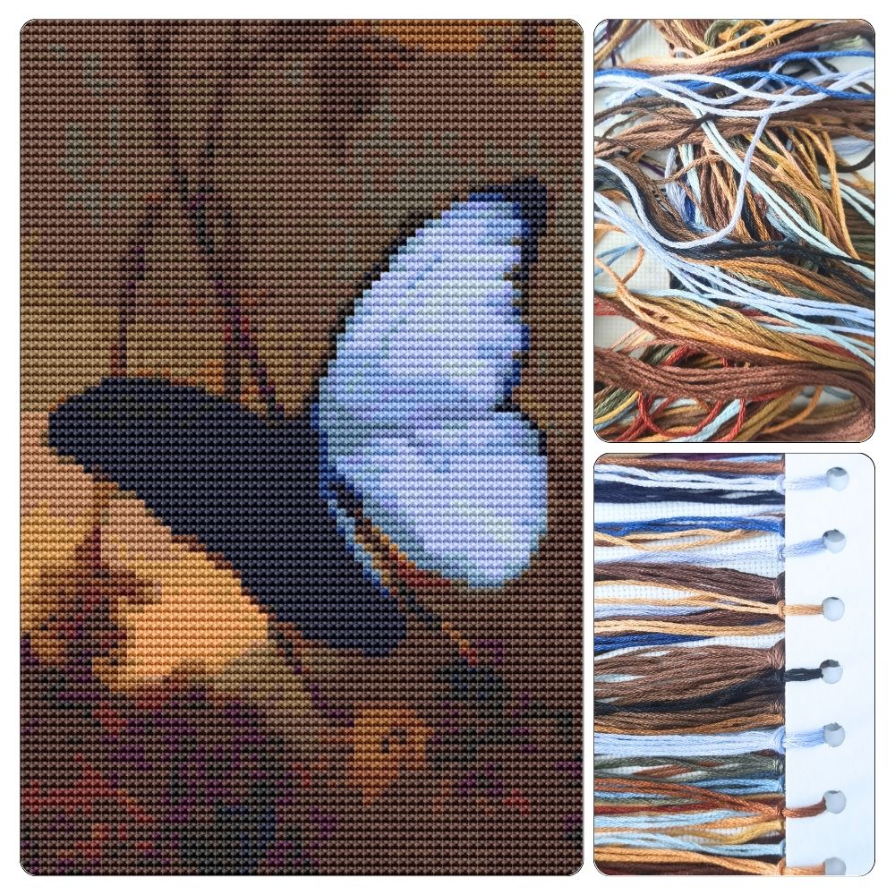 Blue Morpho Butterfly Mini Cross Stitch Kit - Mini Cross Stitch Kit - Martin Johnson Heade