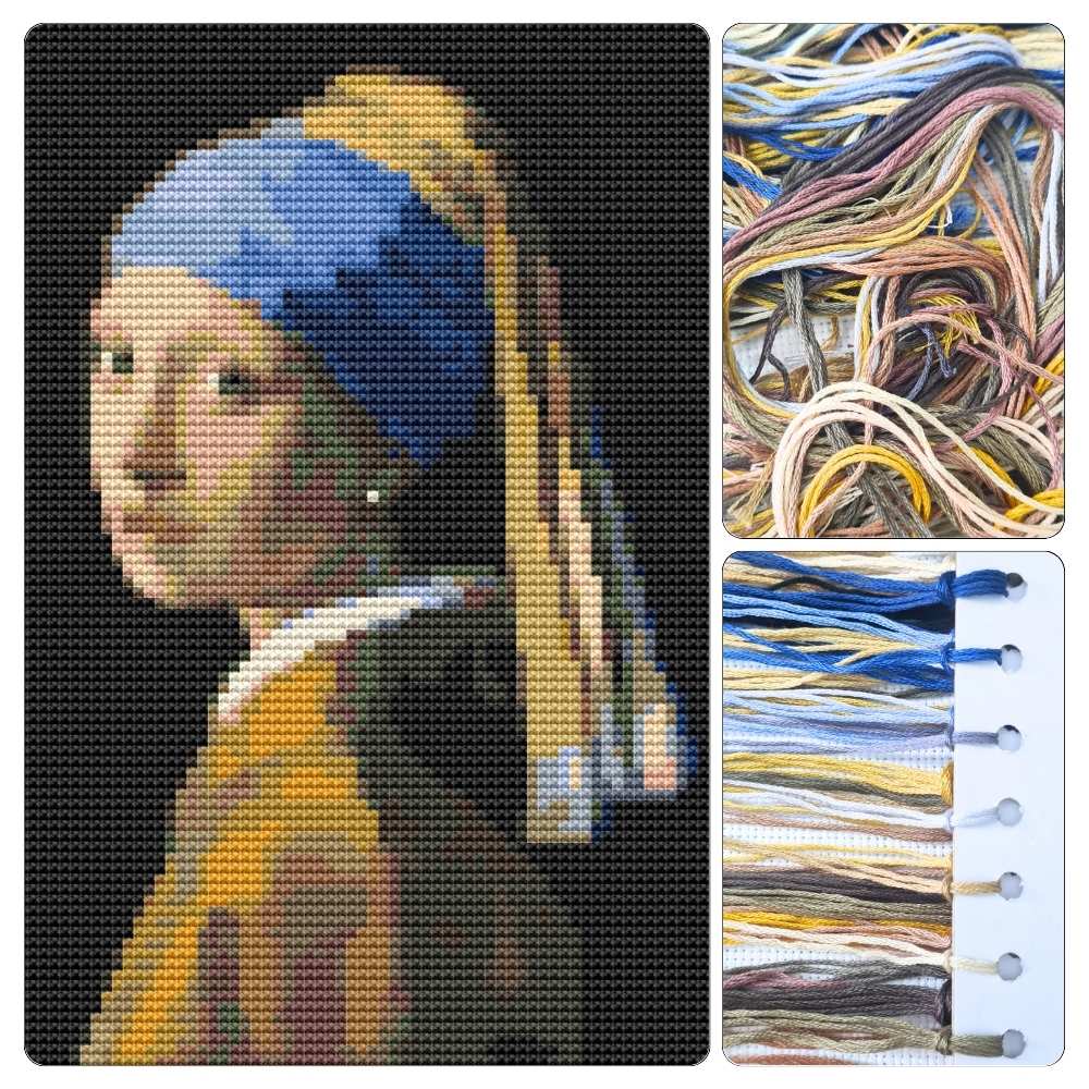 The Girl with the Pearl Earring Mini Cross Stitch Kit