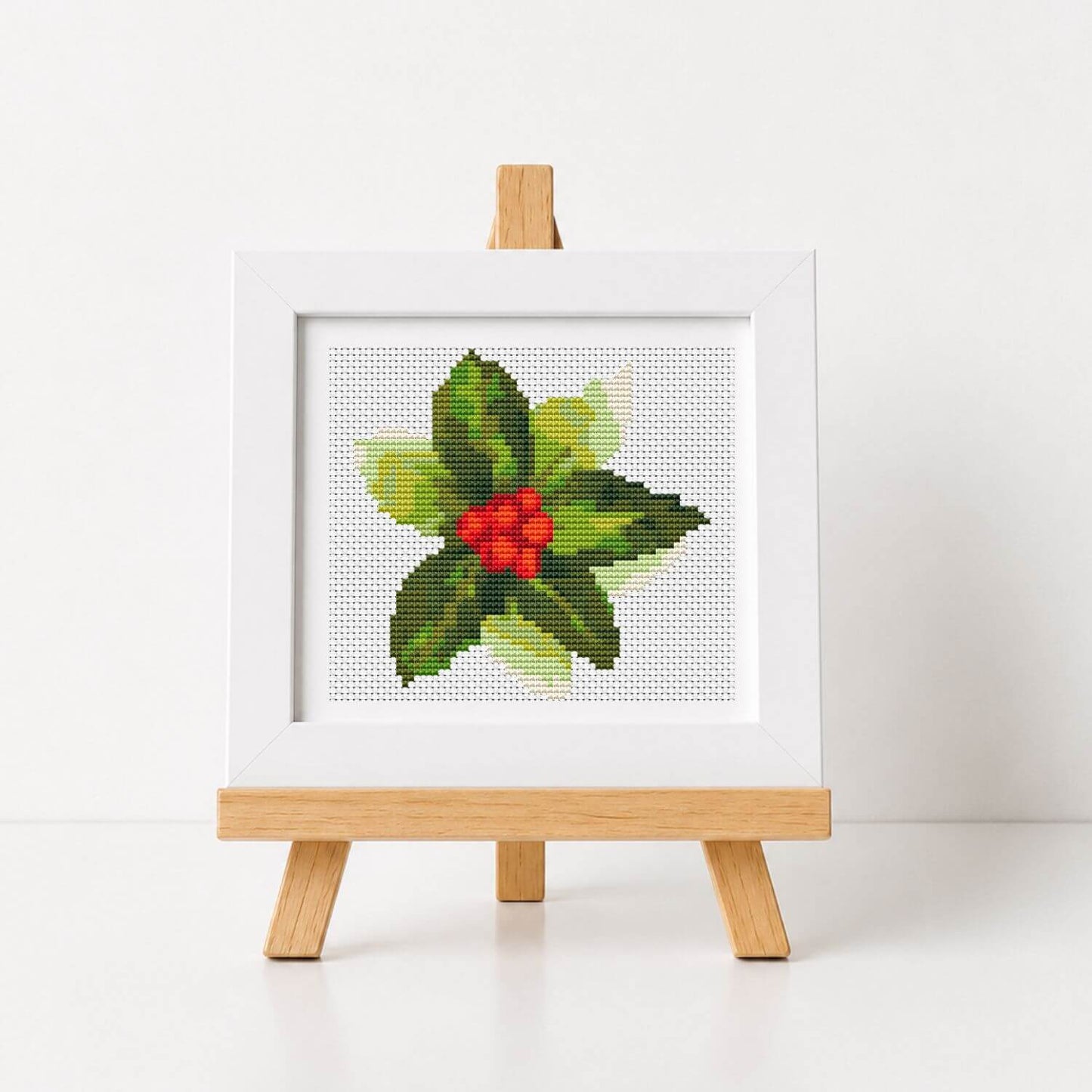 Christmas Holly Mini Cross Stitch Pattern - Mini Cross Stitch Pattern - The Art of Stitch