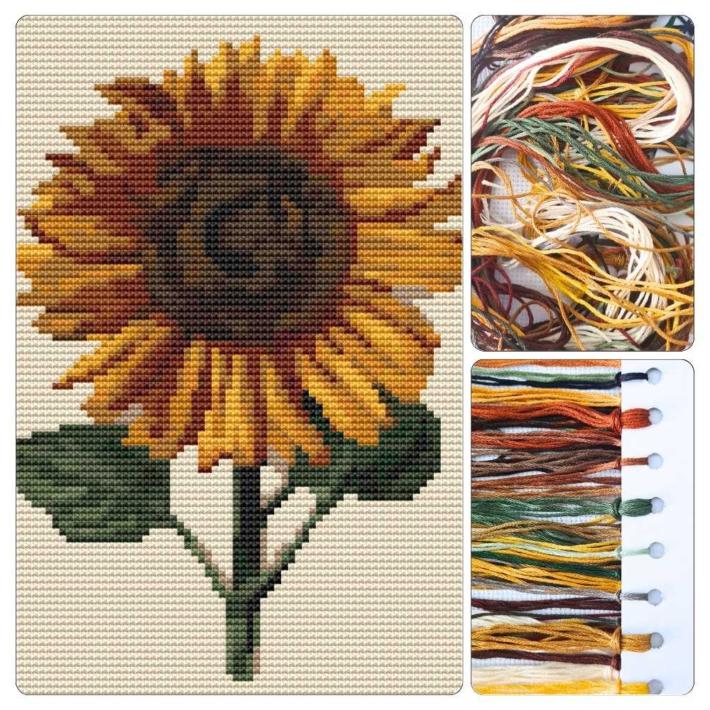 Sunflower Mini Cross Stitch Kit
