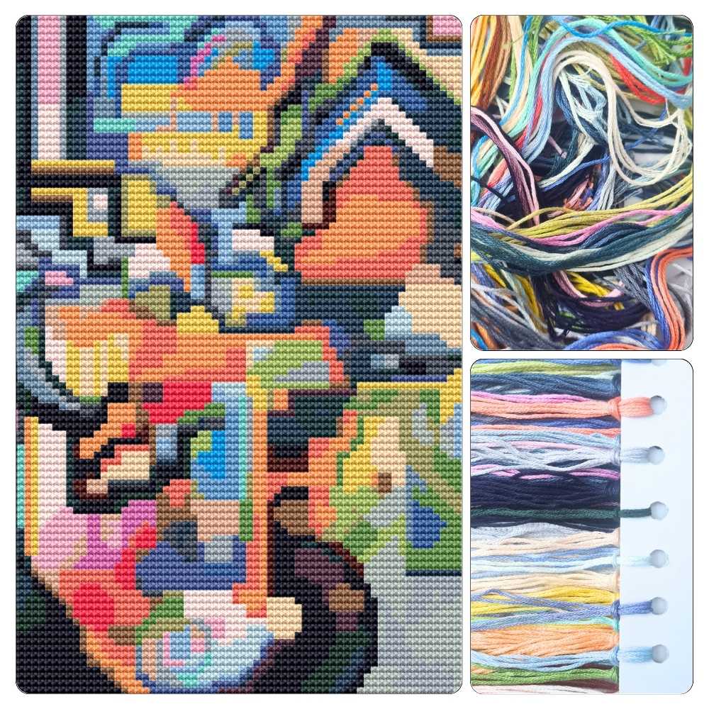 Colored Composition Homage Mini Cross Stitch Kit