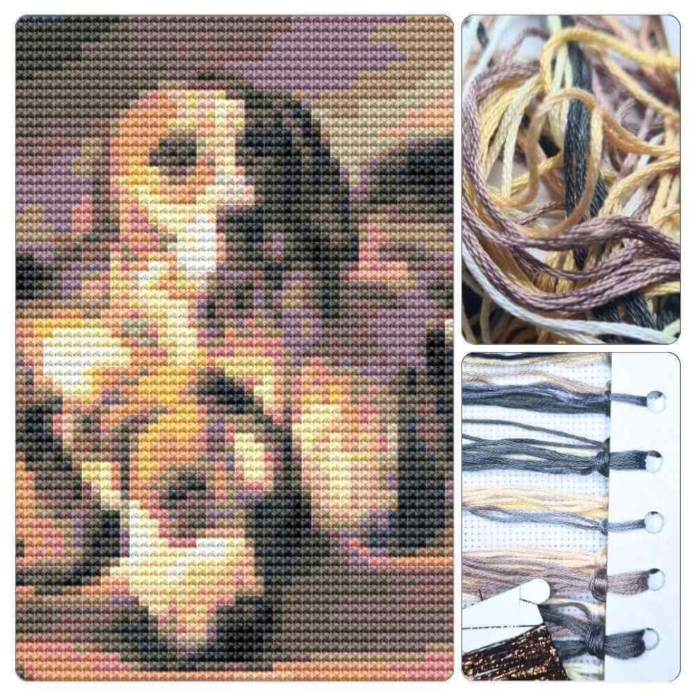 French Hounds Mini Cross Stitch Kit