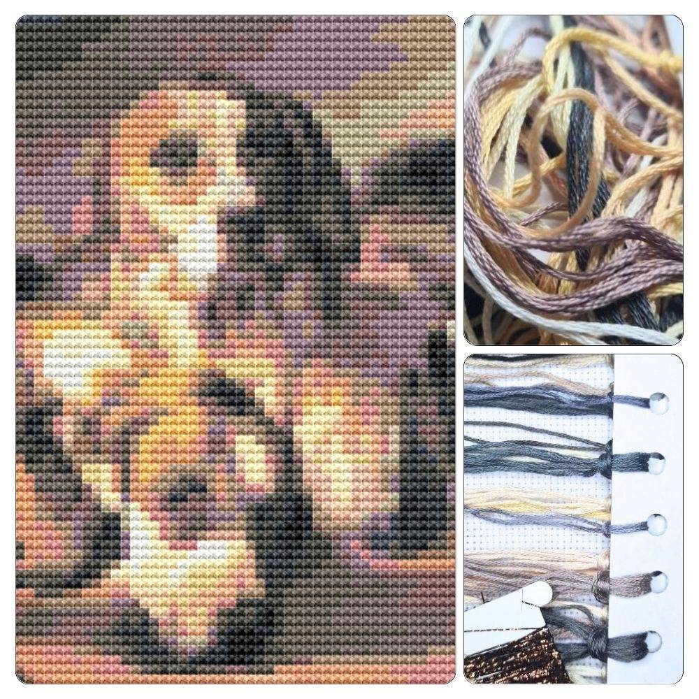 French Hounds Mini Cross Stitch Kit by Benno Raffael Adams