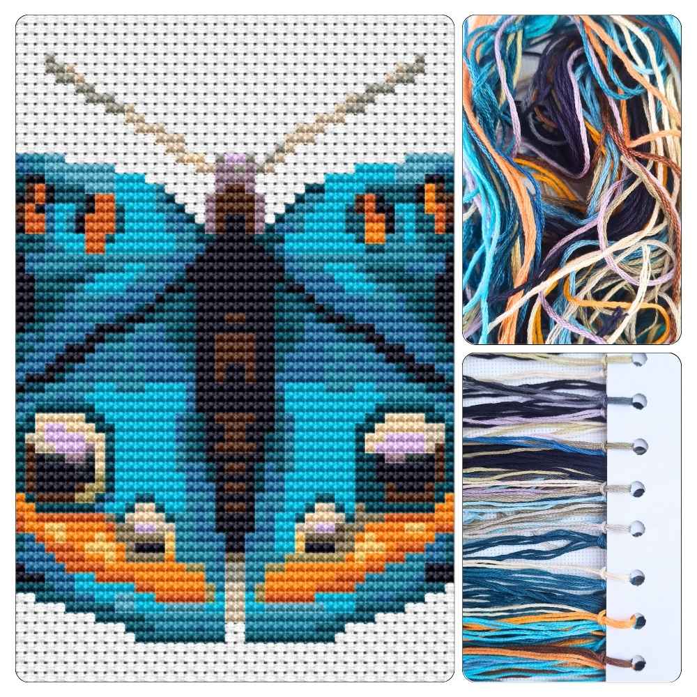 The Blue Butterfly Mini Cross Stitch Kit
