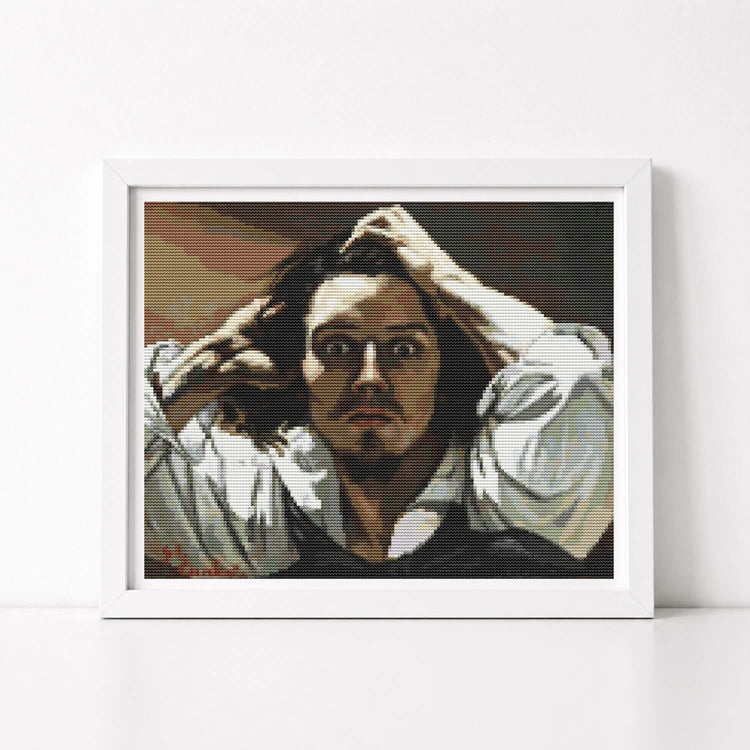 The Desperate Man Cross Stitch Kit - Premium Cross Stitch Kit - Gustave Courbet