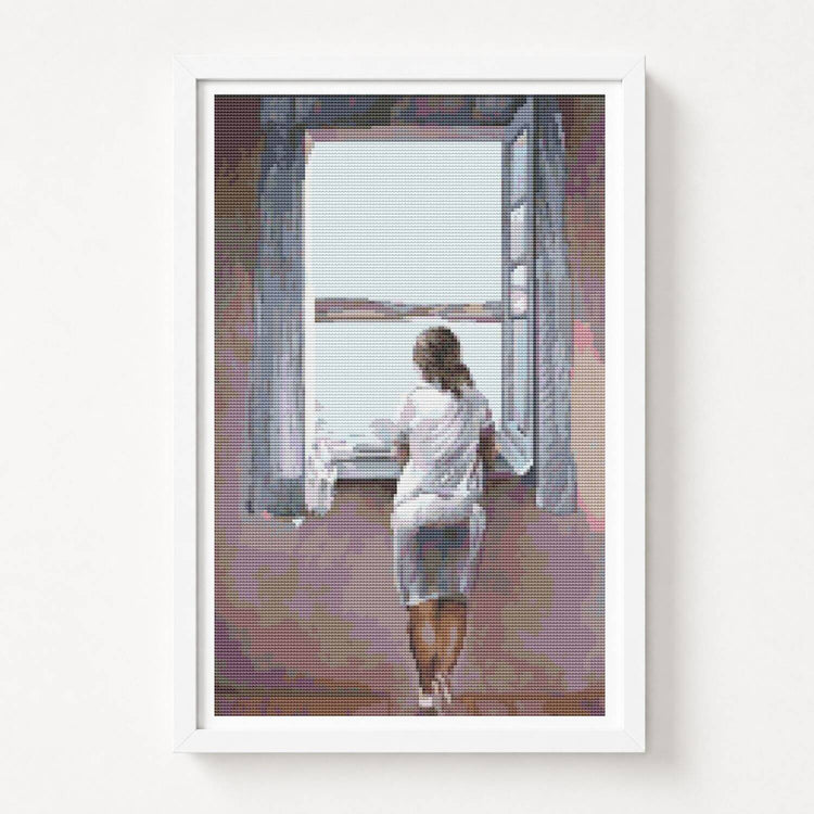 Figure at a Window Cross Stitch Kit - Premium Cross Stitch Kit - Salvador Dalí