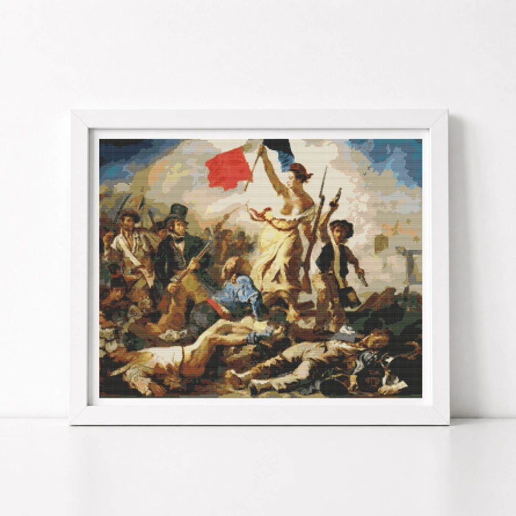 Liberty Leading the People Cross Stitch Kit - Premium Cross Stitch Kit - Eugène Delacroix